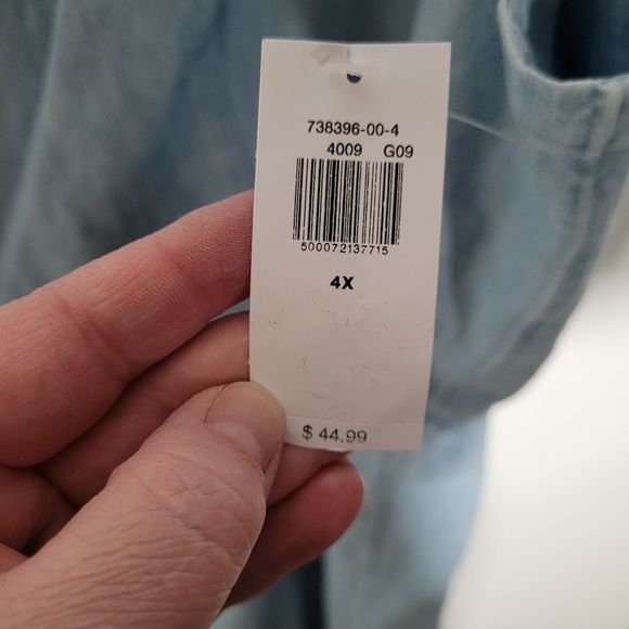 (2/$30) NWT Old Navy Fit & Flare Light Denim Mini Dress Plus 4X (fits like 3X) - Picture 6 of 7